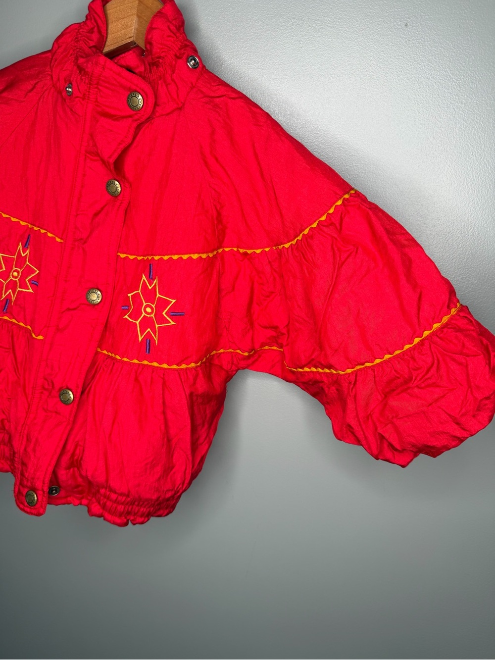 Carters Outerwear Vintage 90s Nylon Aztec Embroidered Puffer Coat - Picture 5 of 11